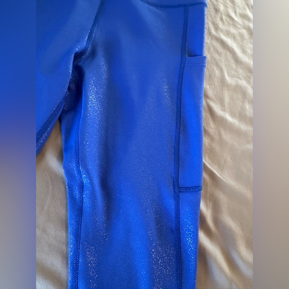 Zyia Active Shimmer Royal Blue Leggings Size Small - Picture 3 of 11